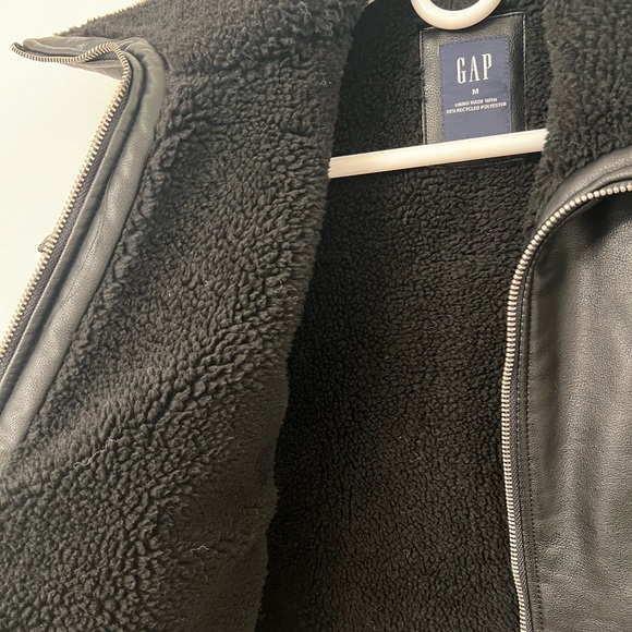 GAP NWOT leather with Sherpa lined coat - Picture 4 of 6